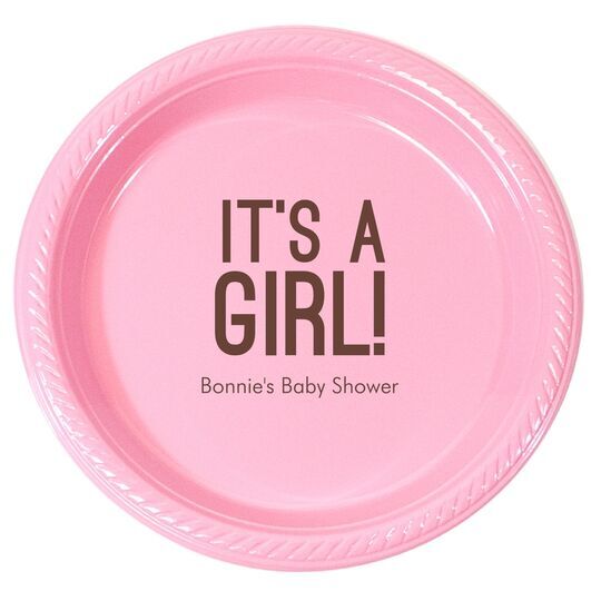 Bold It's A Girl Plastic Plates